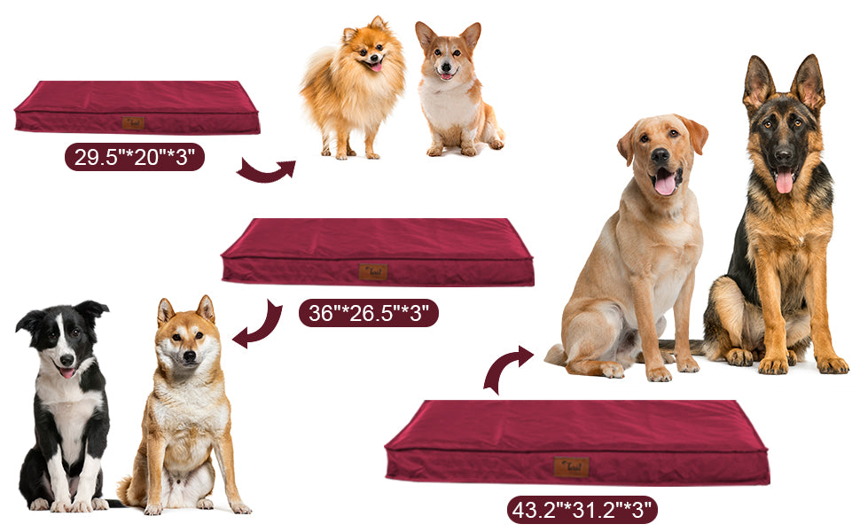 Tail Stories Outdoor All Weather Dog Bed, Waterproof Dog Bed for Large Dogs, Orthopedic Egg Foam Indestructible Pet Bed with Washable Removable Cooling Dog Bed Cover